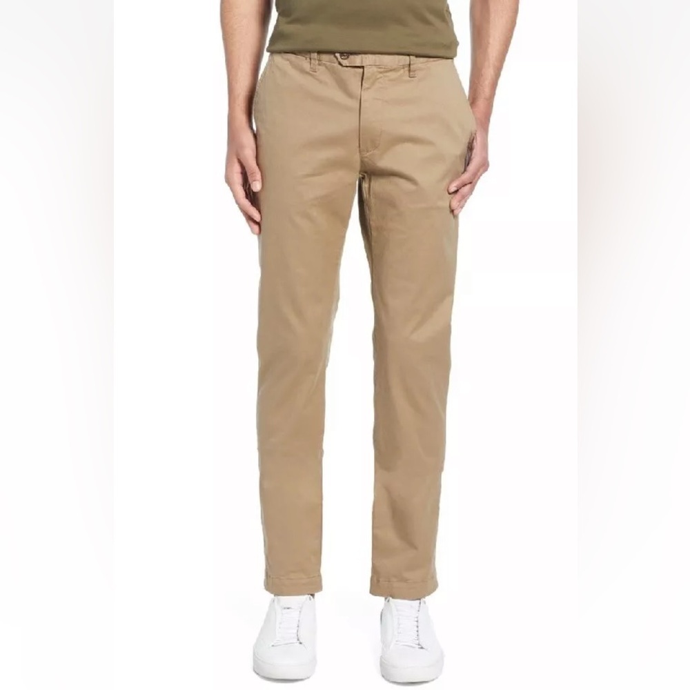 Ted Baker London Seenchi Slim Fit Chinos Pants Natural Tan Khaki Size 34L